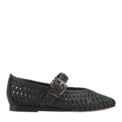 Marc Fisher Emillia Woven Mary Jane Ballet Flat - Black