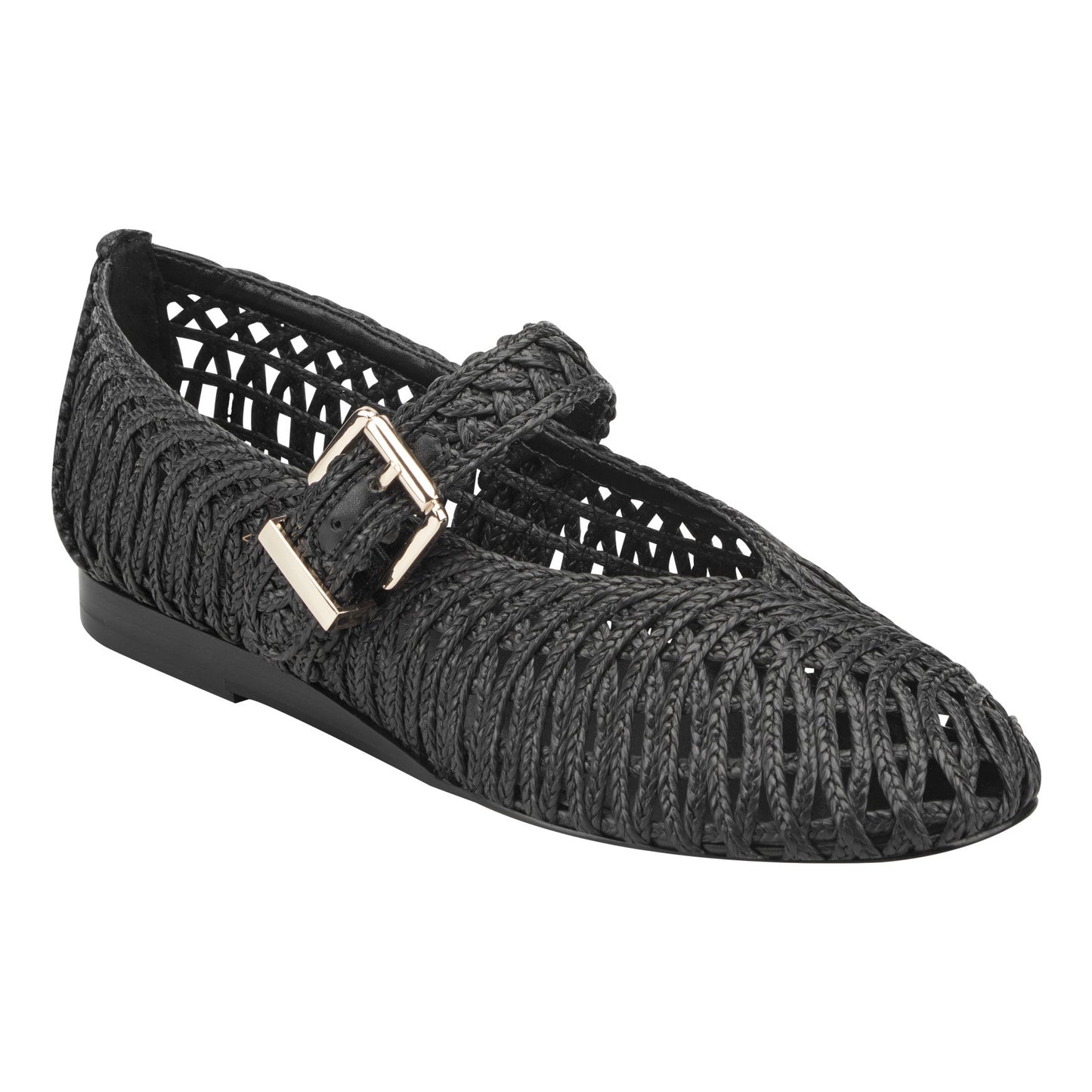 Marc Fisher Emillia Woven Mary Jane Ballet Flat - Black