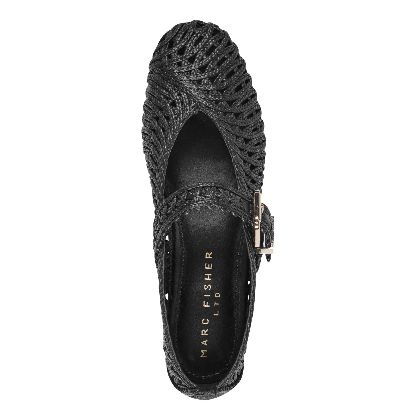 Marc Fisher Emillia Woven Mary Jane Ballet Flat - Black