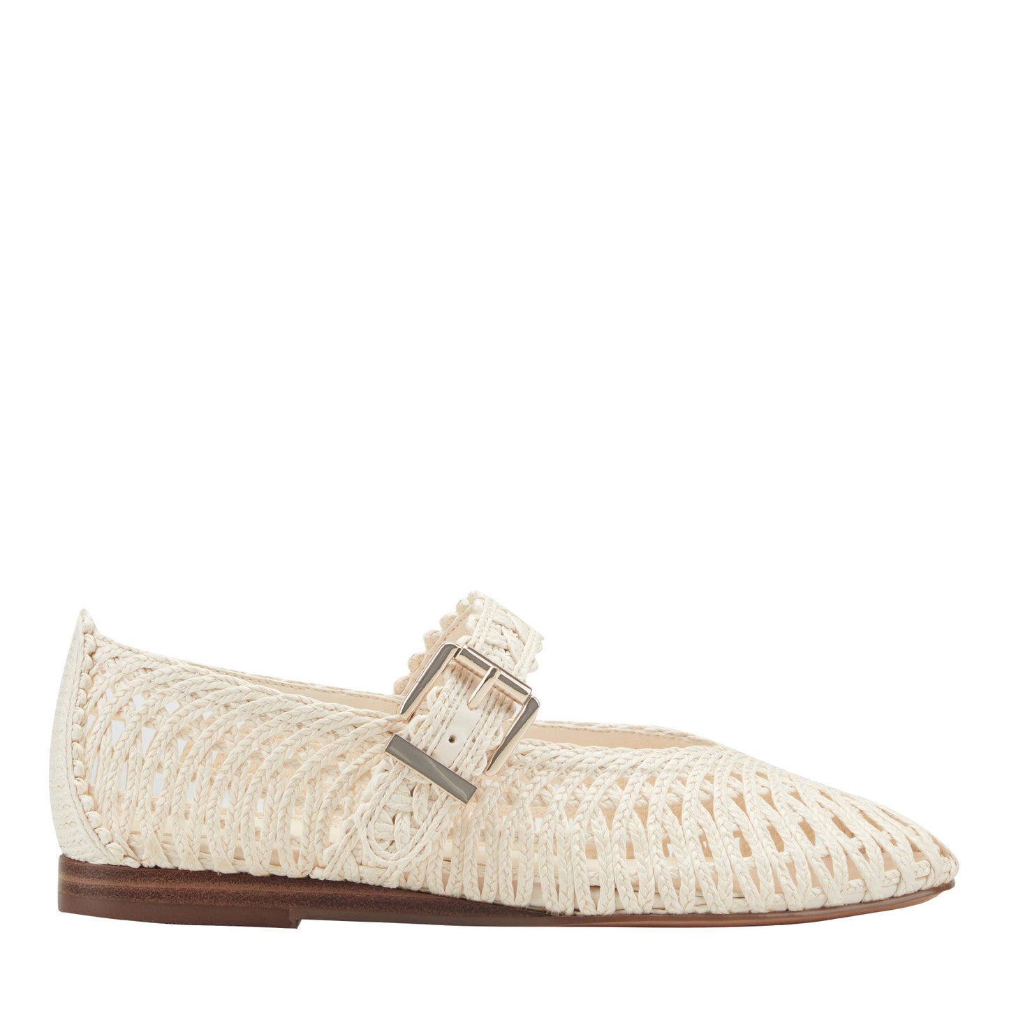 Marc Fisher Emillia Woven Mary Jane Ballet Flat - Chic Cream