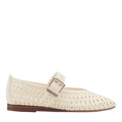 Marc Fisher Emillia Woven Mary Jane Ballet Flat - Chic Cream