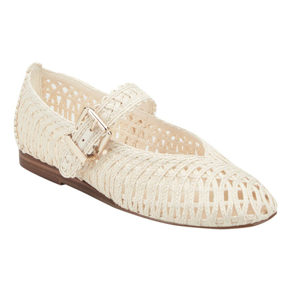 Marc Fisher Emillia Woven Mary Jane Ballet Flat - Chic Cream