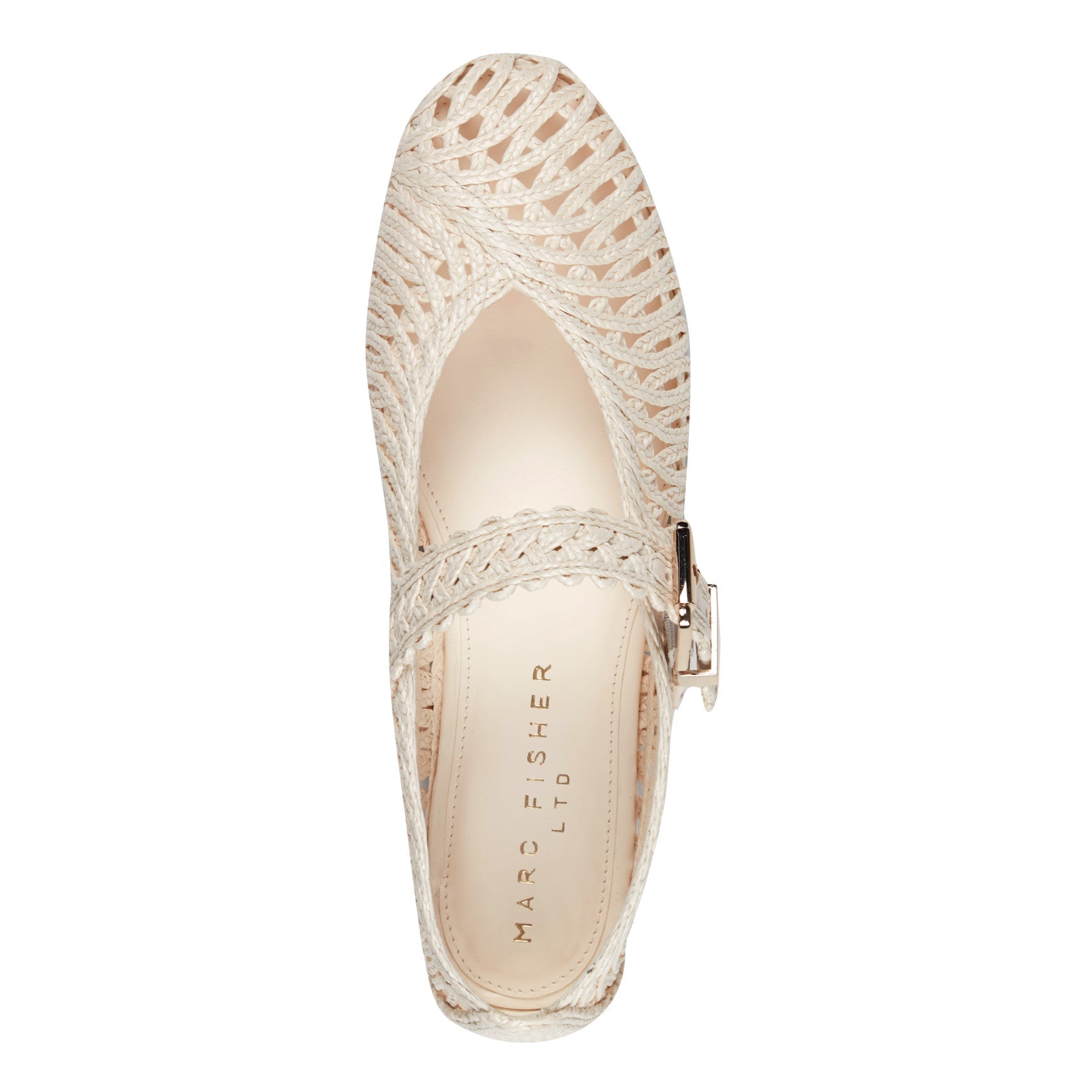 Marc Fisher Emillia Woven Mary Jane Ballet Flat - Chic Cream