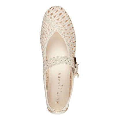Marc Fisher Emillia Woven Mary Jane Ballet Flat - Chic Cream