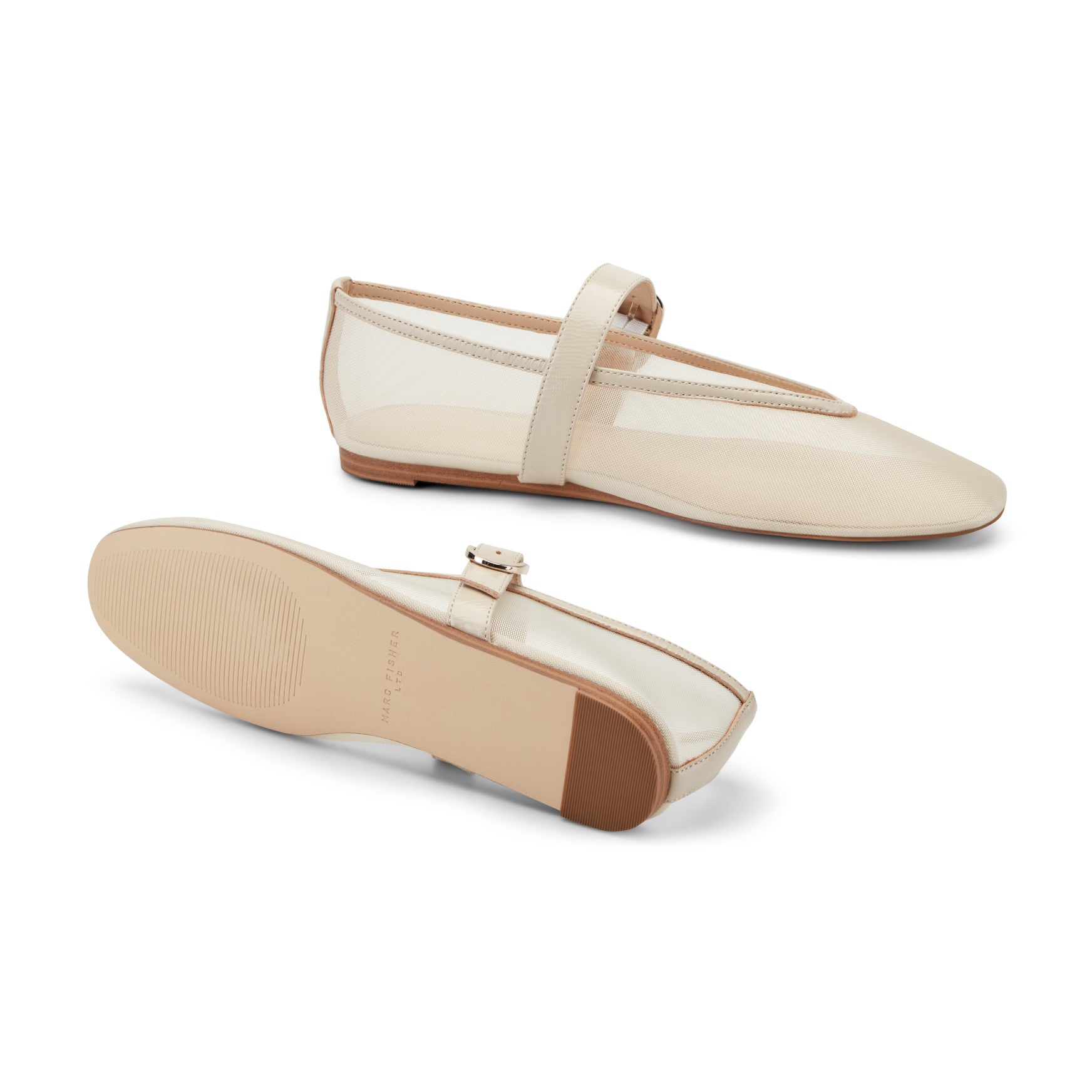 Marc Fisher Godina Mesh Mary Jane Ballet Flat - Natural Mesh