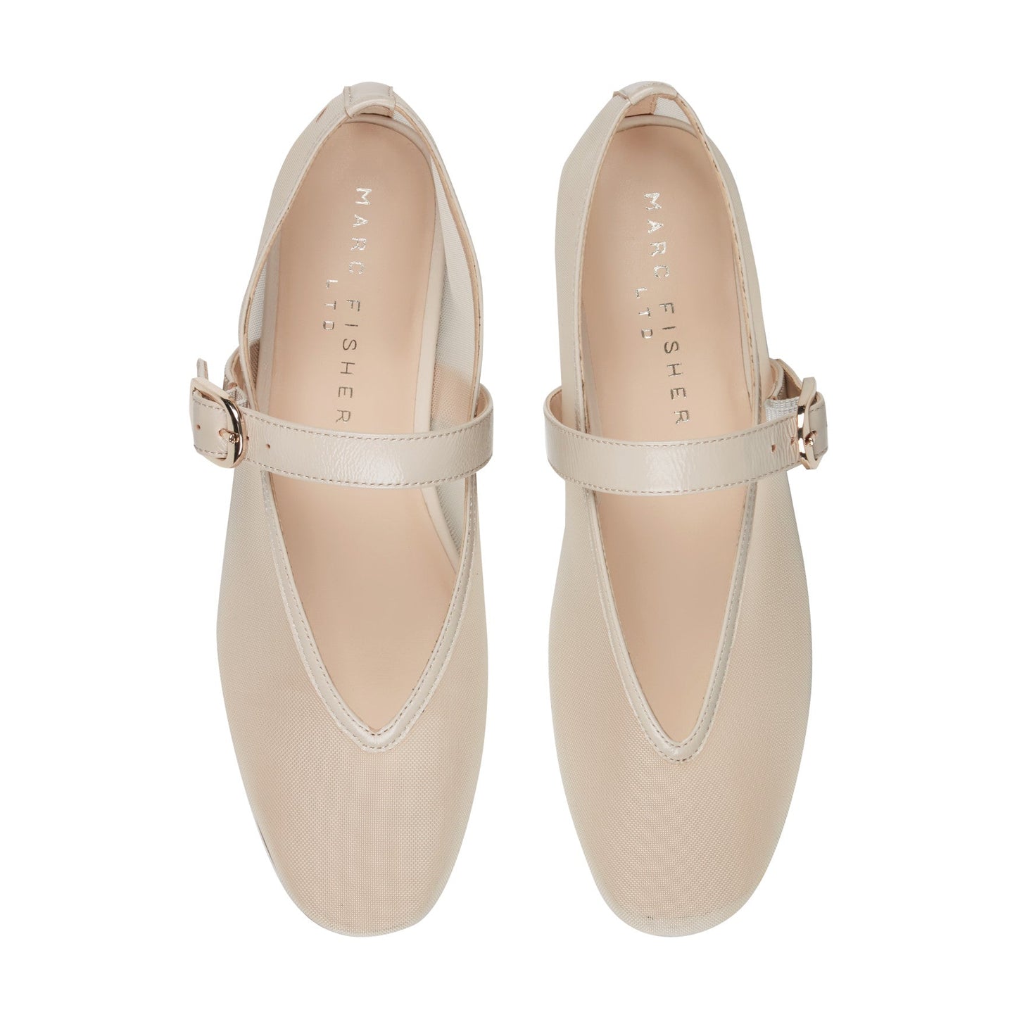 Marc Fisher Godina Mesh Mary Jane Ballet Flat - Natural Mesh