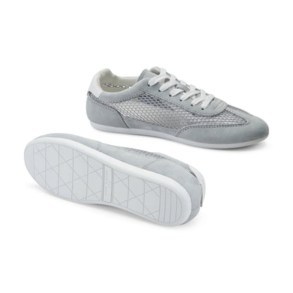 Marc Fisher Lexxy Suede Mesh Sneaker - Light Grey Suede/Mesh