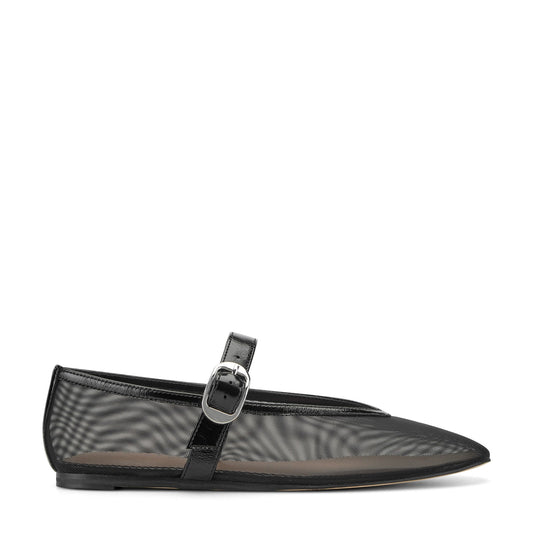 Marc Fisher Godina Mesh Mary Jane Ballet Flat - Black Mesh