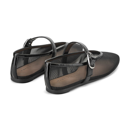 Marc Fisher Godina Mesh Mary Jane Ballet Flat - Black Mesh