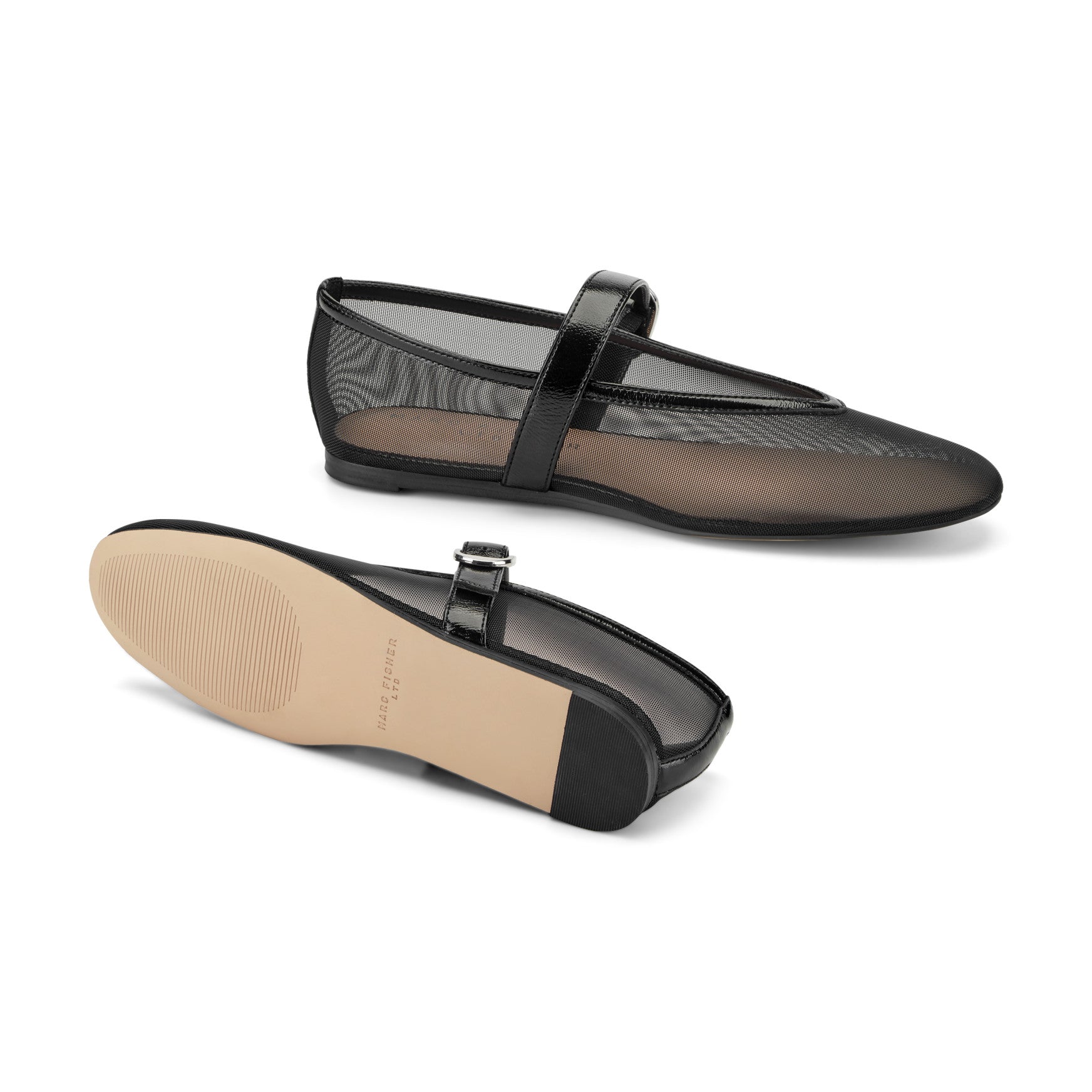 Marc Fisher Godina Mesh Mary Jane Ballet Flat - Black Mesh