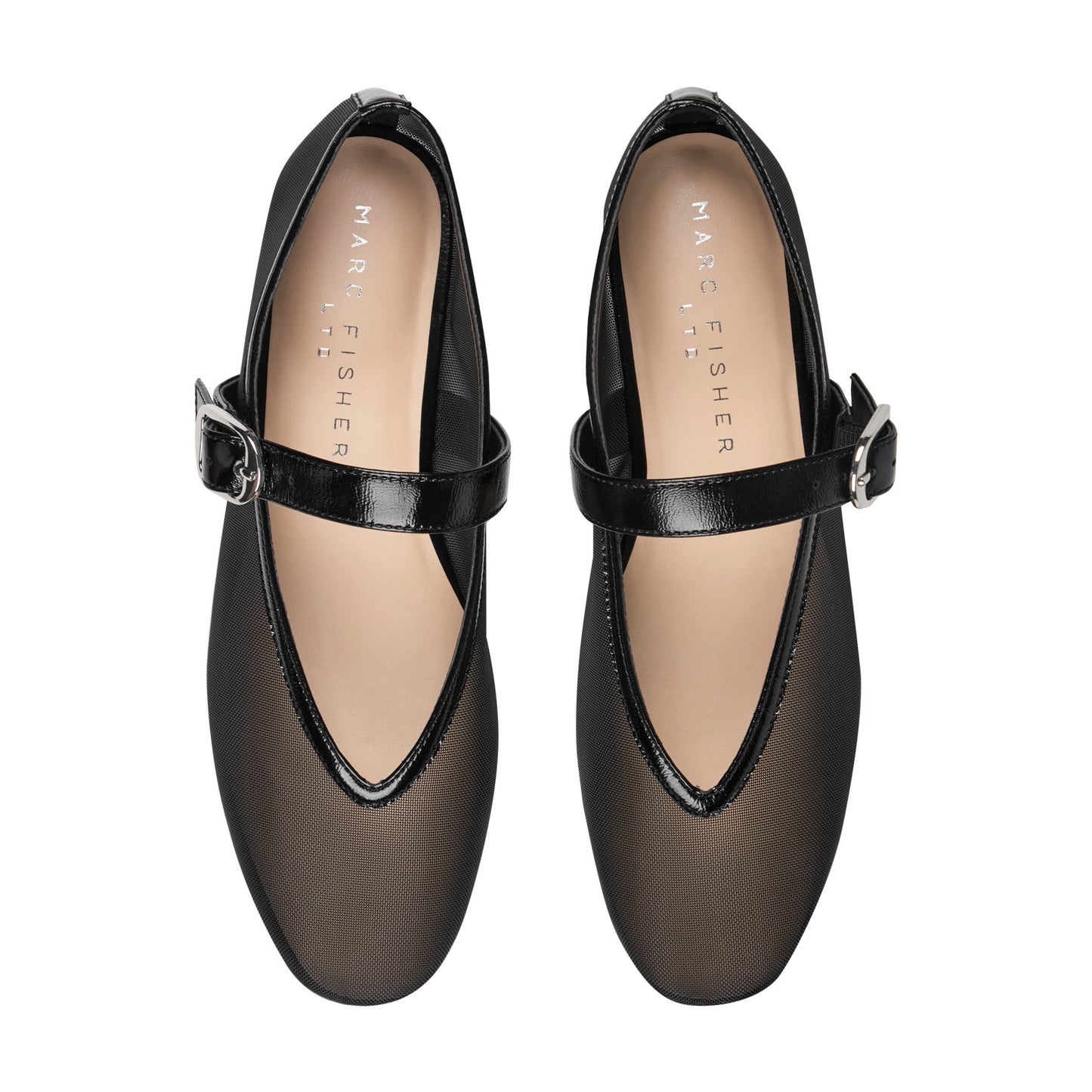 Marc Fisher Godina Mesh Mary Jane Ballet Flat - Black Mesh