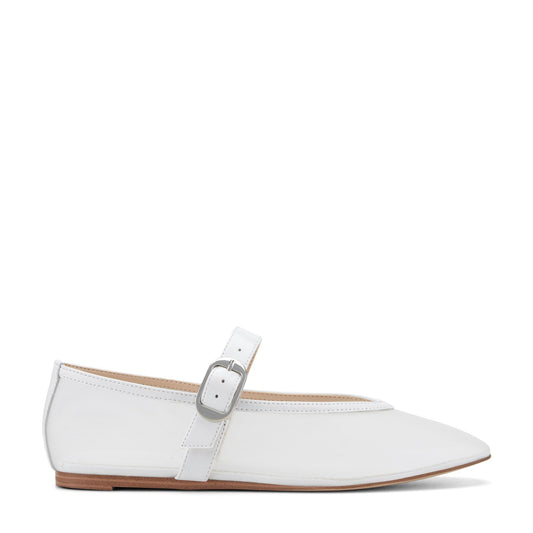 Marc Fisher Godina Mesh Mary Jane Ballet Flat - White mesh