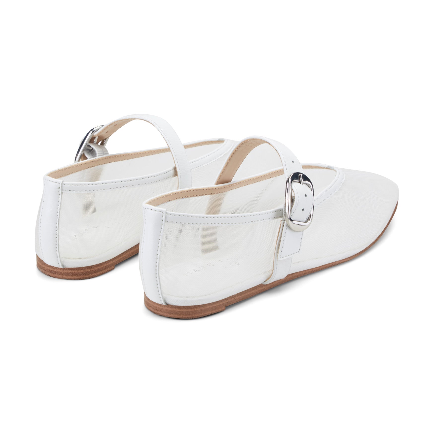 Marc Fisher Godina Mesh Mary Jane Ballet Flat - White mesh