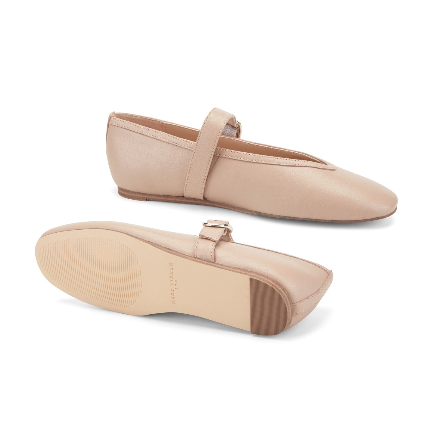 Marc Fisher Godea Mary Jane Ballet Flat - Natural Leather