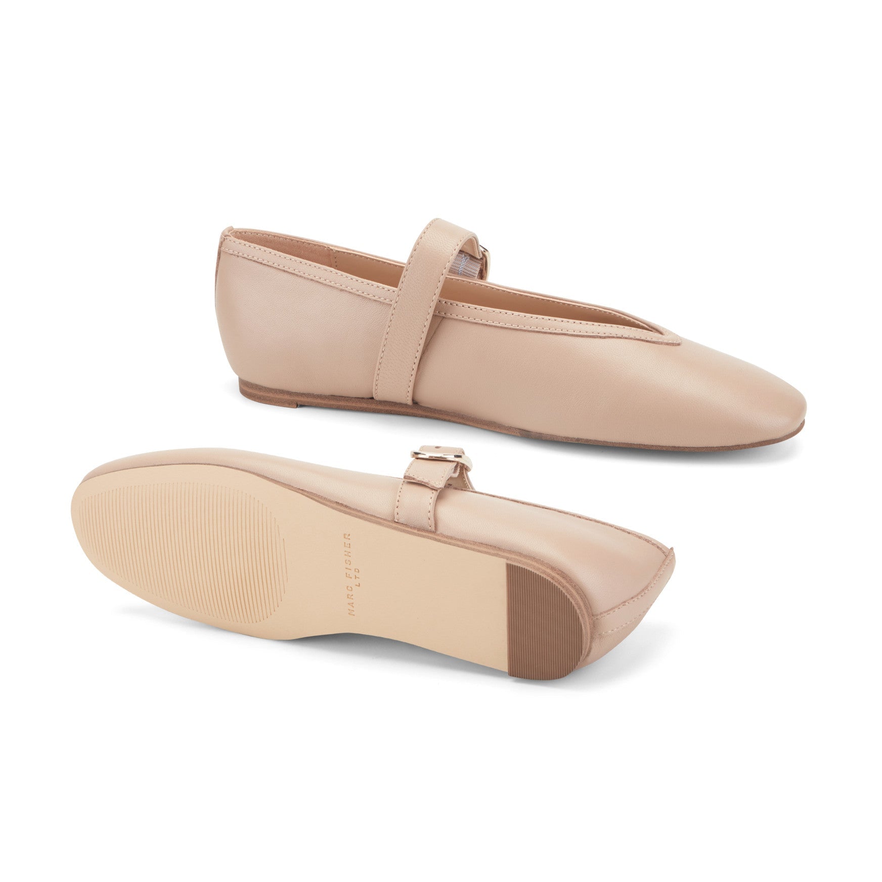 Marc Fisher Godea Mary Jane Ballet Flat - Natural Leather