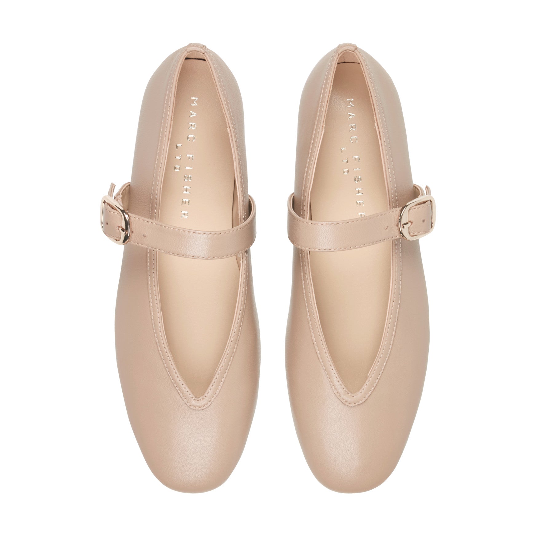 Marc Fisher Godea Mary Jane Ballet Flat - Natural Leather