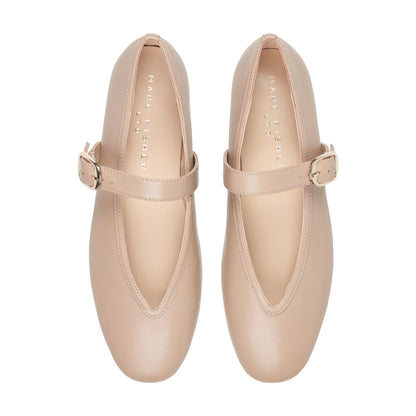 Marc Fisher Godea Mary Jane Ballet Flat - Natural Leather