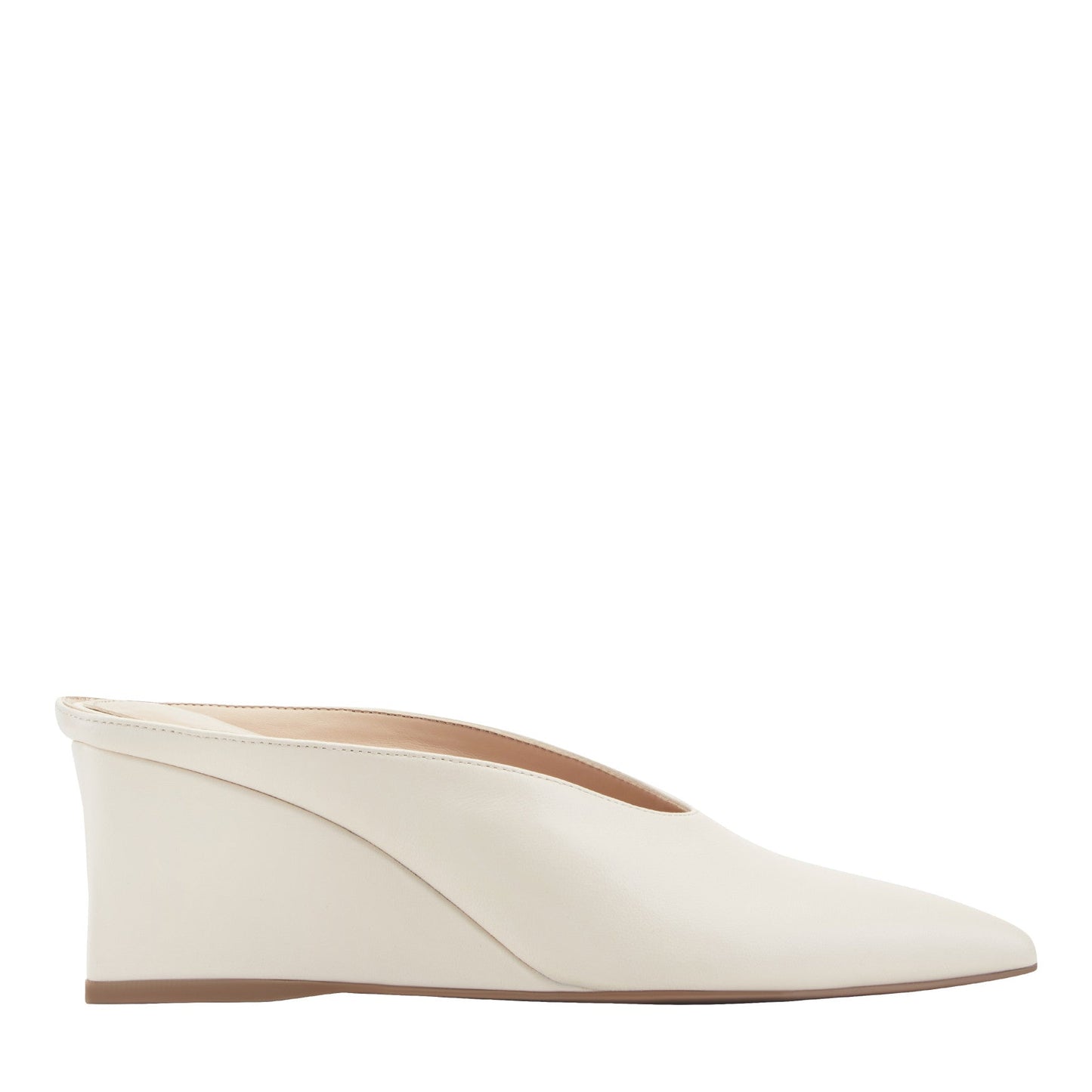 Marc Fisher Malley Leather Wedge Mule - Ivory Leather