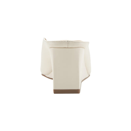 Marc Fisher Malley Leather Wedge Mule - Ivory Leather