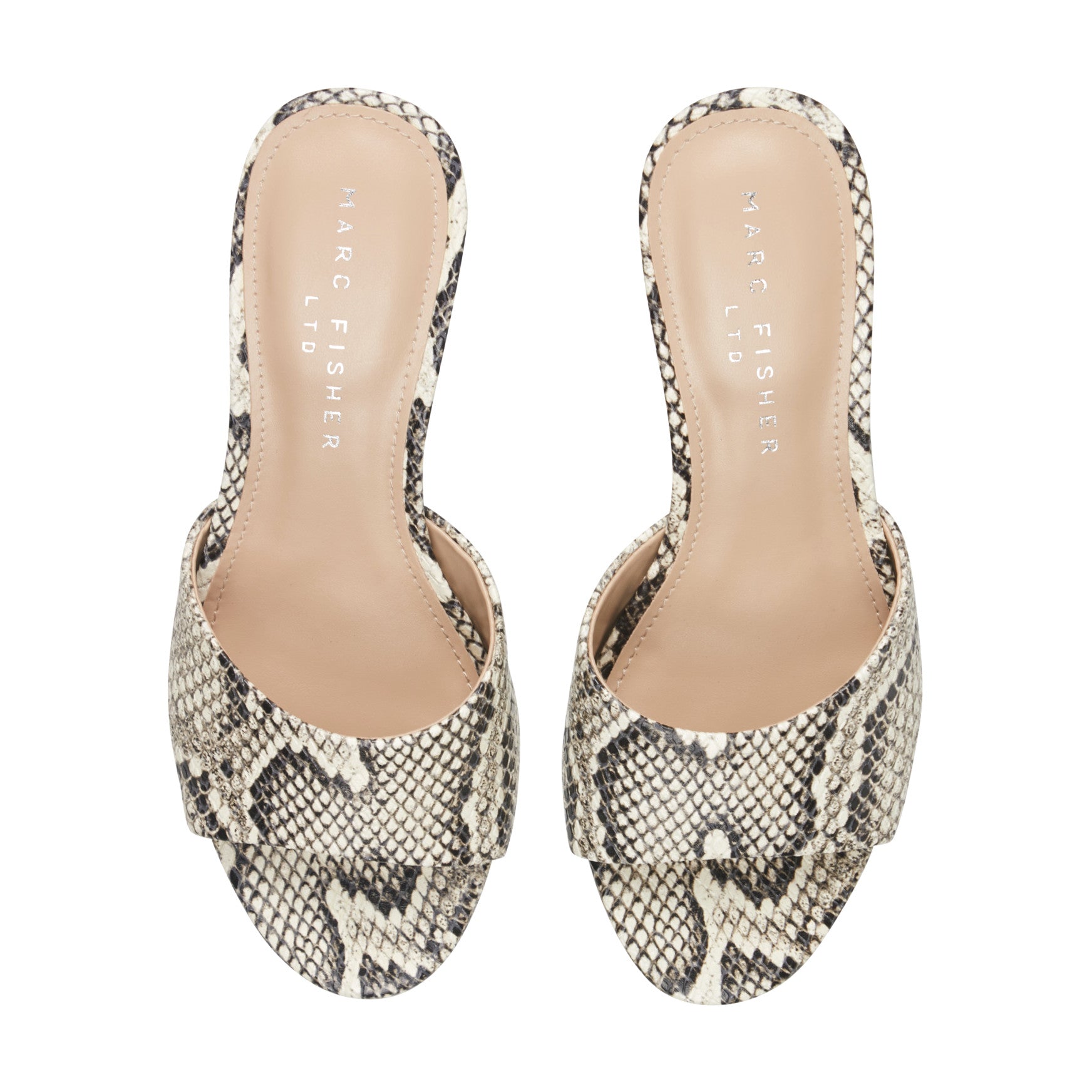 Marc Fisher Finny Leather Mule Sandal - Snake Printed Leather