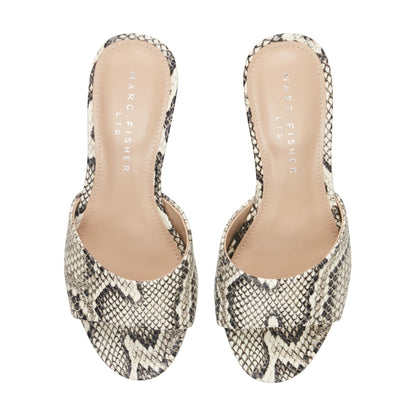 Marc Fisher Finny Leather Mule Sandal - Snake Printed Leather