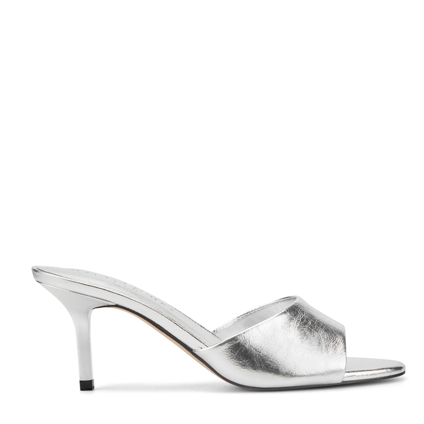 Marc Fisher Finny Leather Mule Sandal - Silver Leather