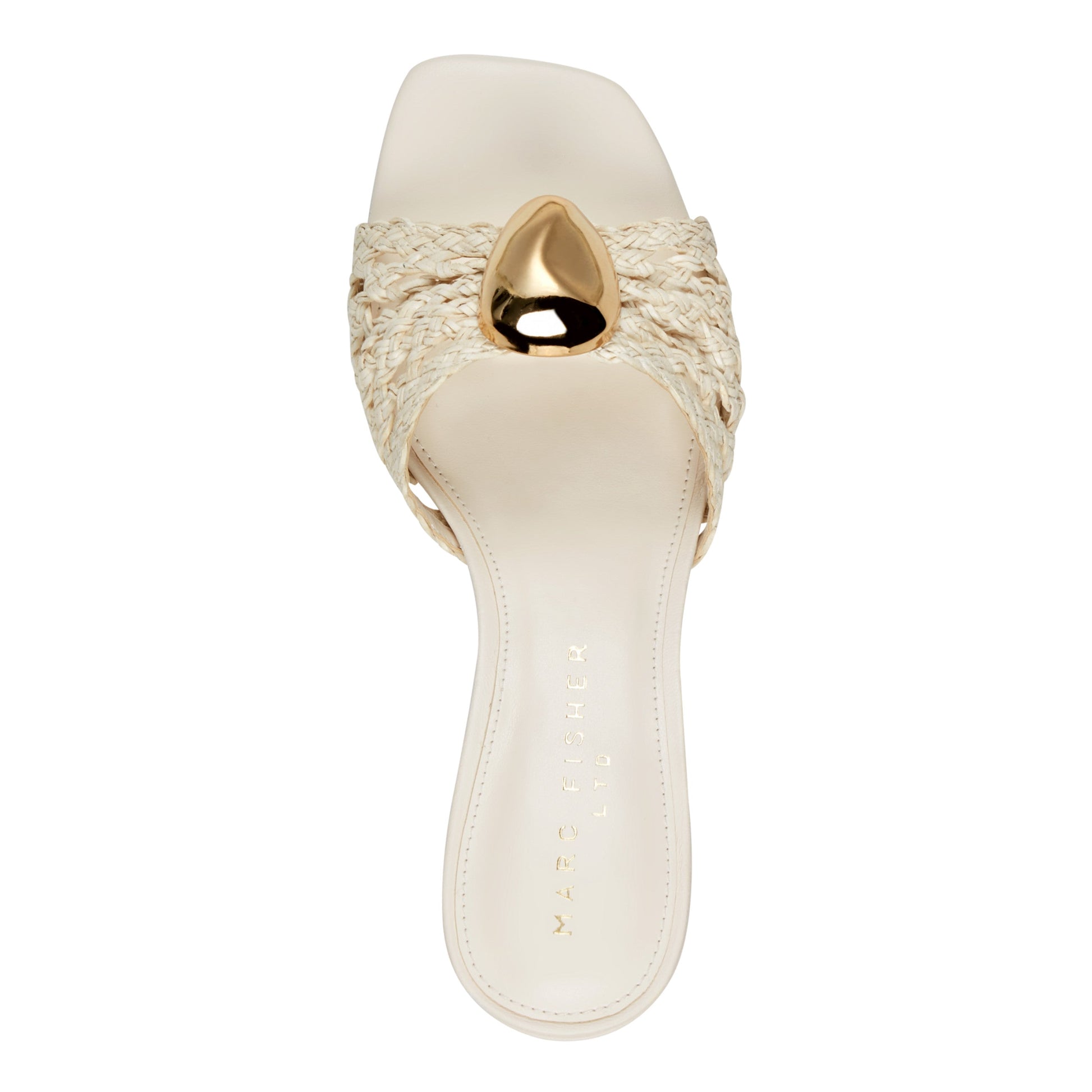 Marc Fisher Farrel Woven Mule Sandal - Chic Cream