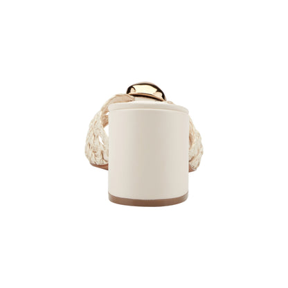 Marc Fisher Farrel Woven Mule Sandal - Chic Cream