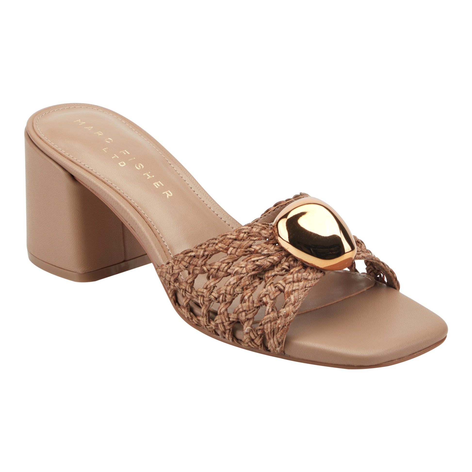 Marc Fisher Farrel Woven Mule Sandal - Natural