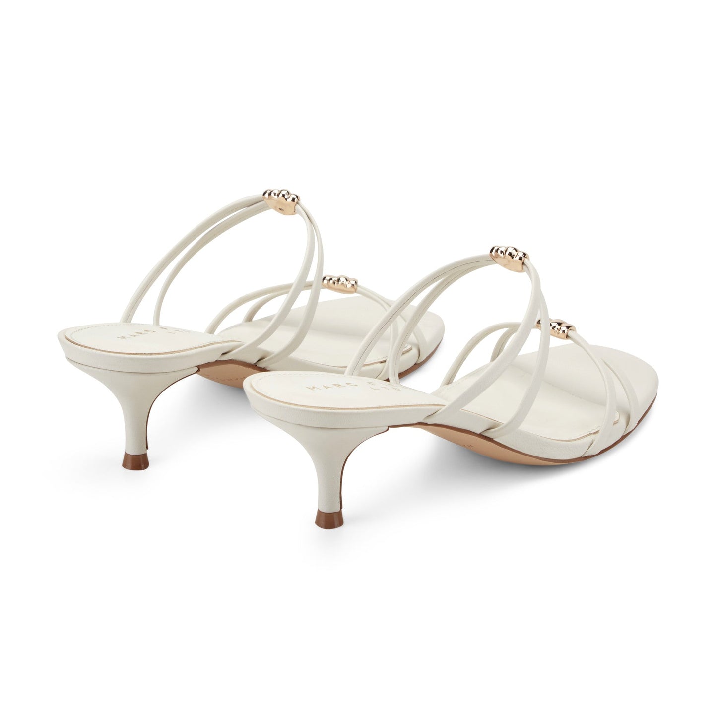Marc Fisher Baizel Leather Mule Sandal - Cream Leather