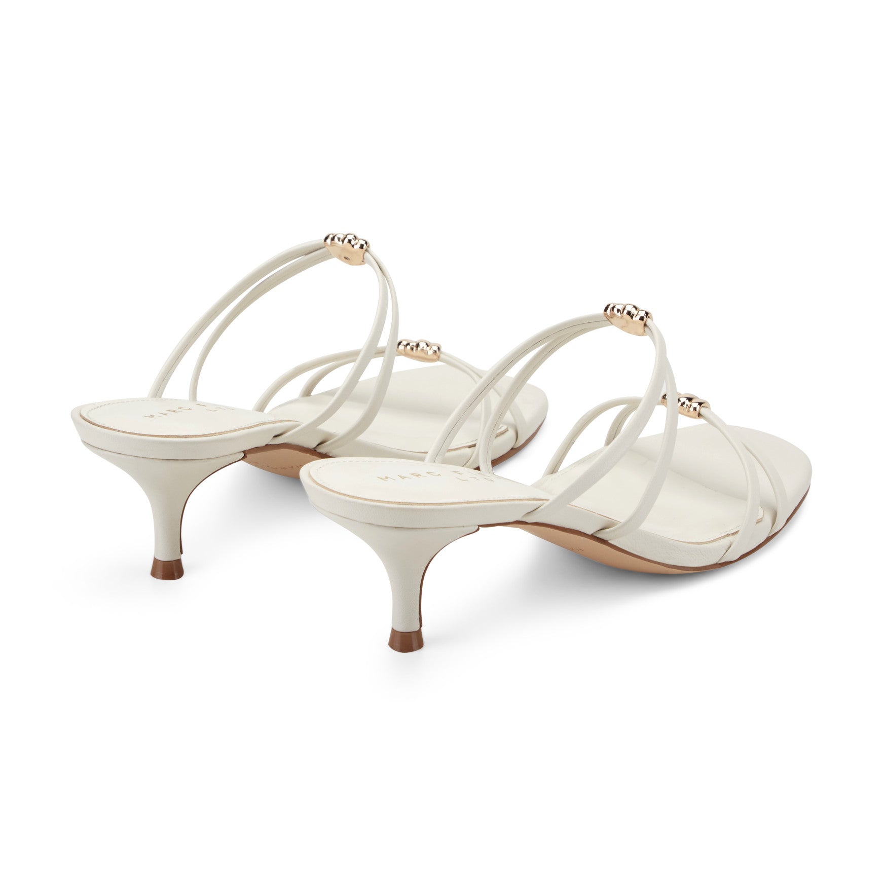 Marc Fisher Baizel Leather Mule Sandal - Cream Leather