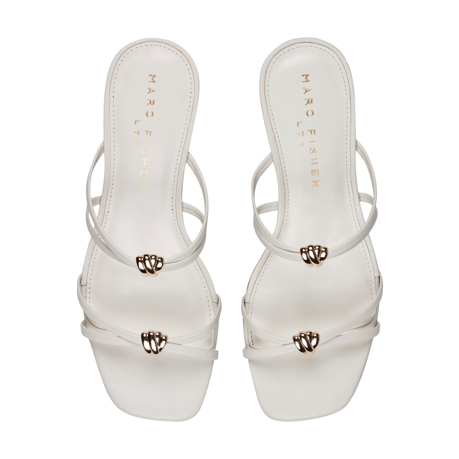 Marc Fisher Baizel Leather Mule Sandal - Cream Leather