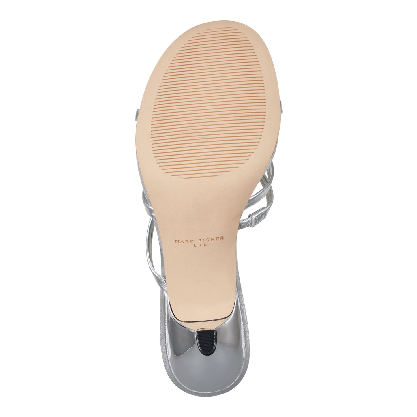 Marc Fisher Natesa Leather Embellished Sandal - Silver Leather