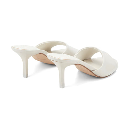 Marc Fisher Finny Leather Mule Sandal - Ivory Leather