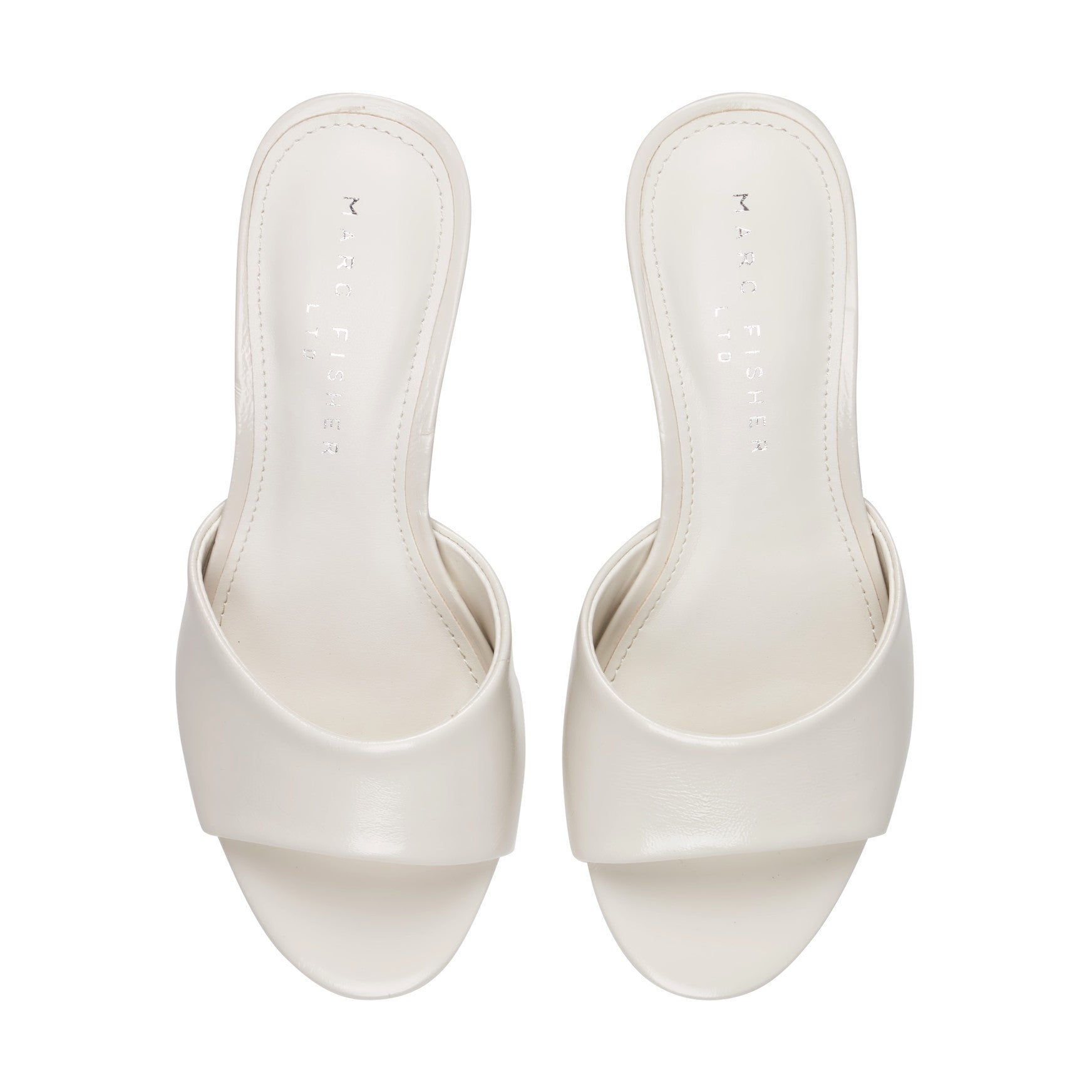 Marc Fisher Finny Leather Mule Sandal - Ivory Leather