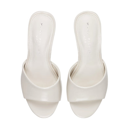 Marc Fisher Finny Leather Mule Sandal - Ivory Leather