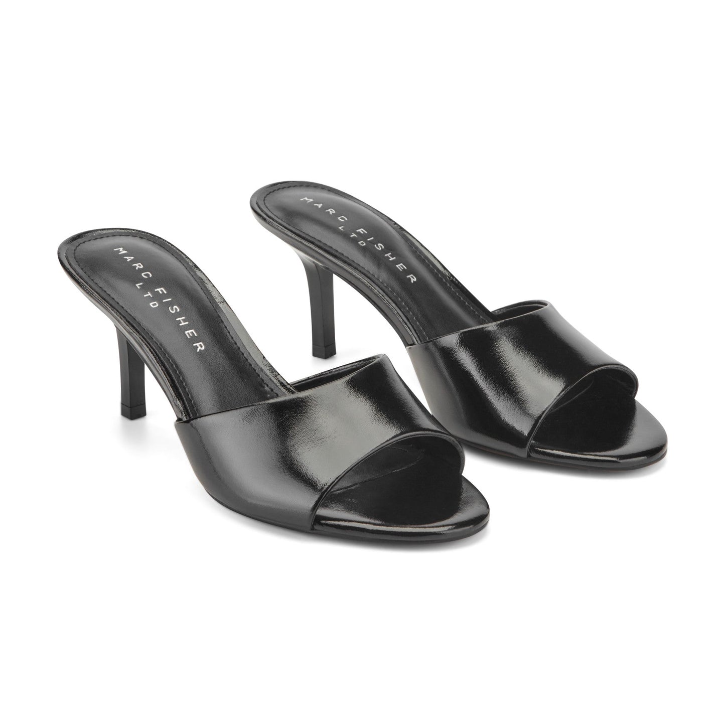 Marc Fisher Finny Leather Mule Sandal - Black Leather