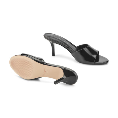 Marc Fisher Finny Leather Mule Sandal - Black Leather