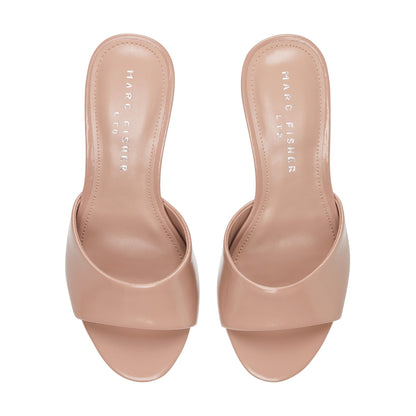 Marc Fisher Finny Leather Mule Sandal - Natural Leather