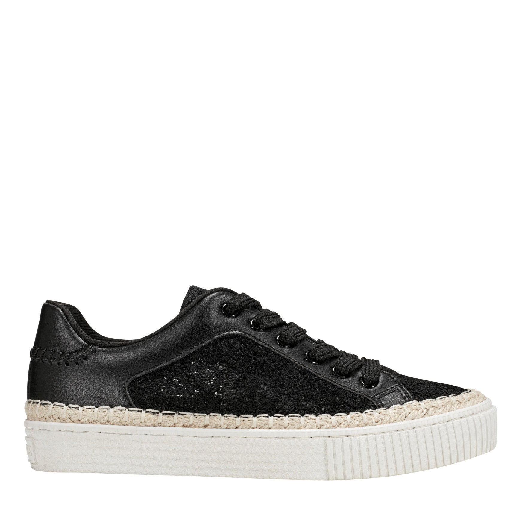 Marc Fisher Spryng Platform Laceup Sneaker - Black/Lace