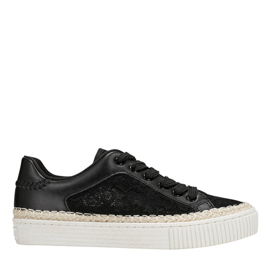 Marc Fisher Spryng Platform Laceup Sneaker - Black/Lace