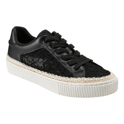 Marc Fisher Spryng Platform Laceup Sneaker - Black/Lace