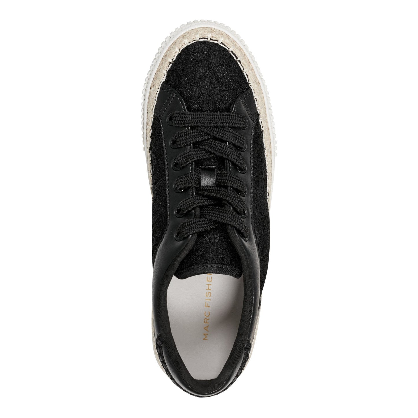 Marc Fisher Spryng Platform Laceup Sneaker - Black/Lace