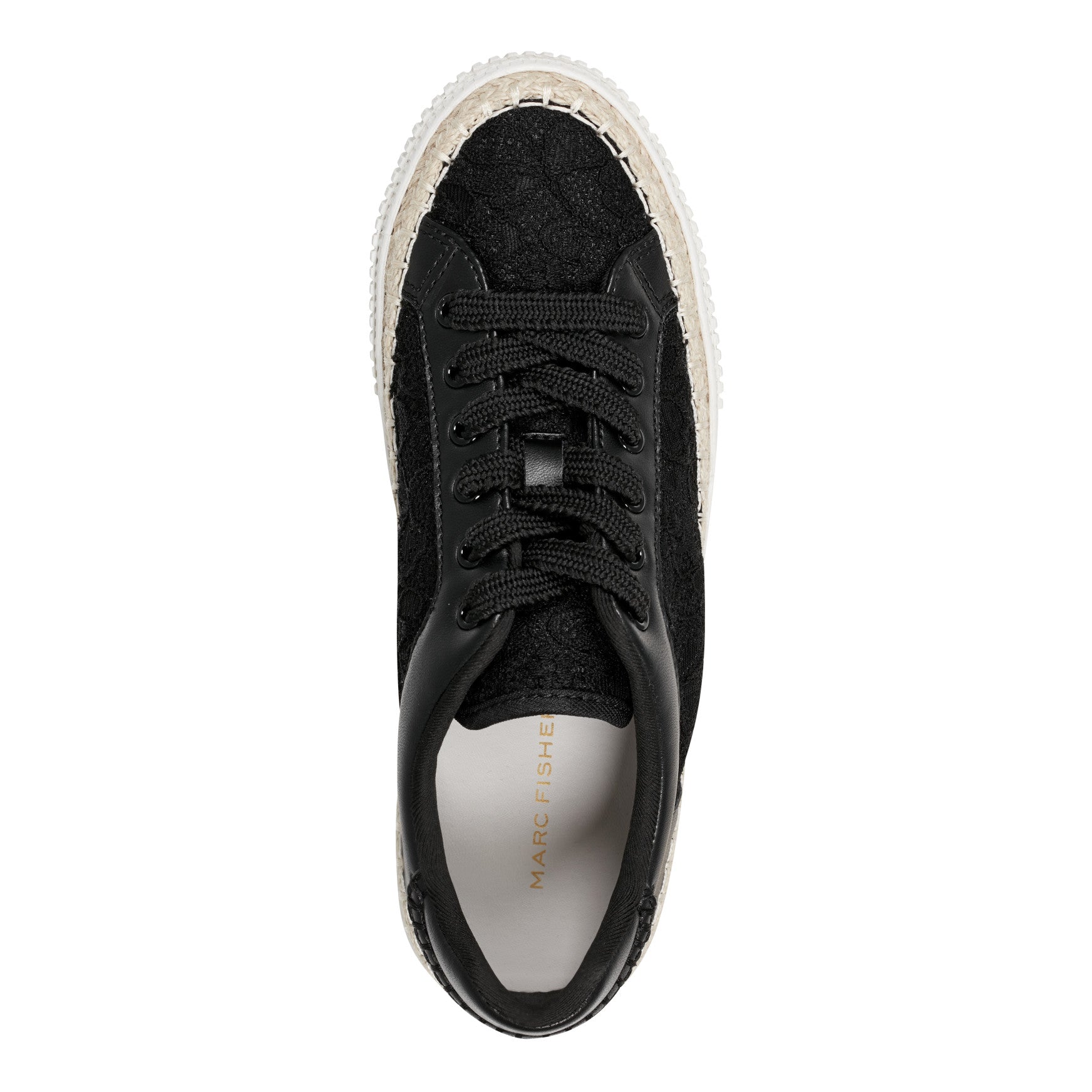 Marc Fisher Spryng Platform Laceup Sneaker - Black/Lace