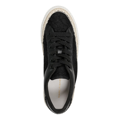 Marc Fisher Spryng Platform Laceup Sneaker - Black/Lace