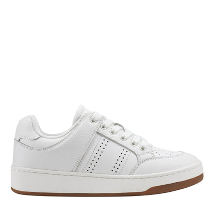 Marc Fisher Flynnt Leather Laceup Sneaker - White Leather