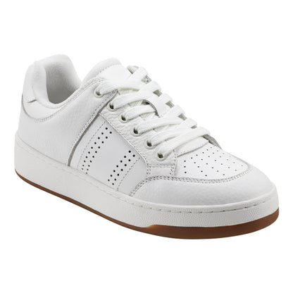Marc Fisher Flynnt Leather Laceup Sneaker - White Leather
