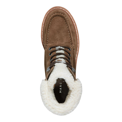 Marc Fisher Nallie Lace Up Bootie - Brown Suede