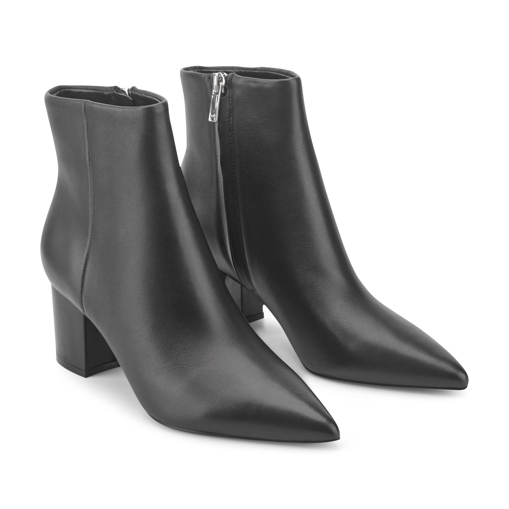 Marc Fisher Jarli Pointy Leather Ankle Bootie - Black Leather