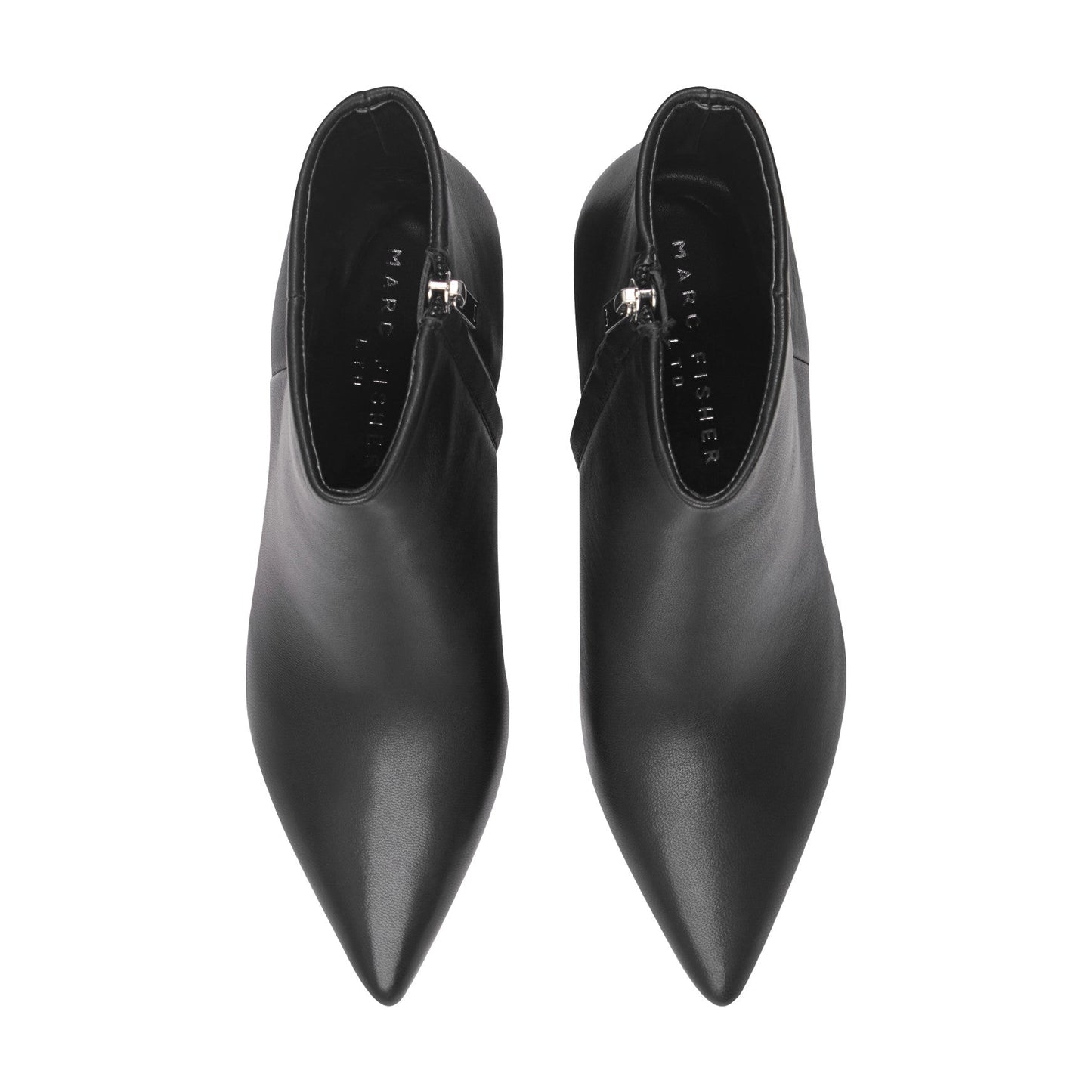 Marc Fisher Jarli Pointy Leather Ankle Bootie - Black Leather